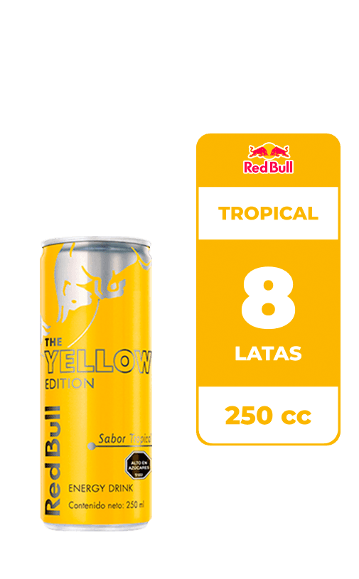 8x Bebida Energética Red Bull Tropical 250cc
