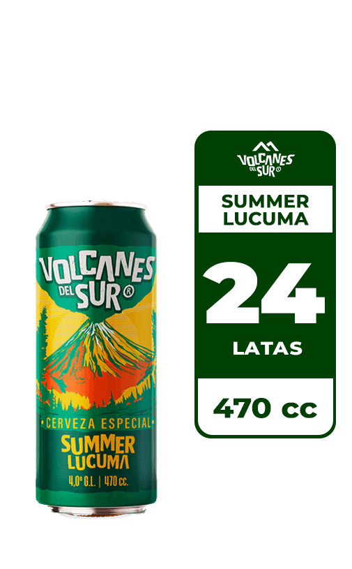 24x Cerveza Volcanes Del Sur Summer Lucuma 4.0° Lata 470cc