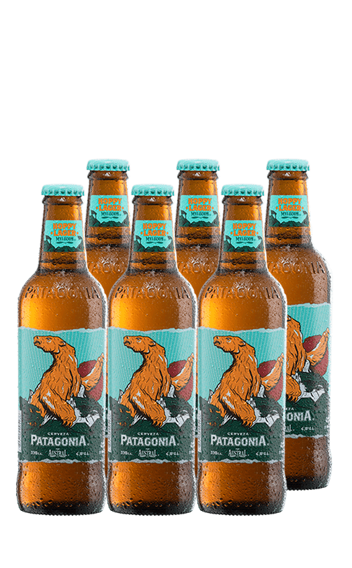 6x Cerveza Patagonia Hoppy Lager 4.8° Botella 330cc