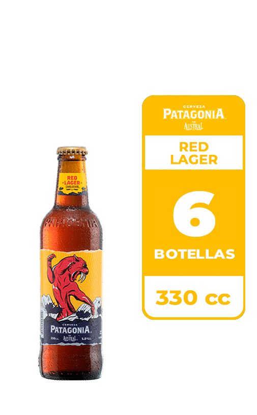6x Cerveza Patagonia Red Lager 5.0° Botella 330cc