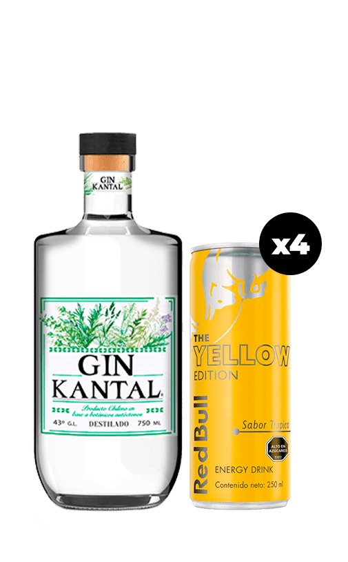 Pack Gin Kantal 43° 750cc + 4 Red Bull Tropical 250cc