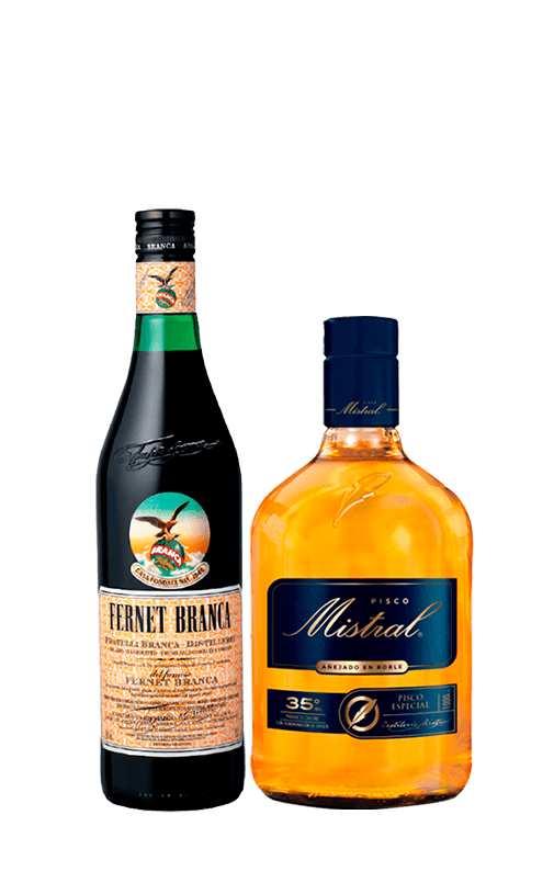 Pack Pisco Mistral 35° 1L + Fernet Branca 39° 750cc