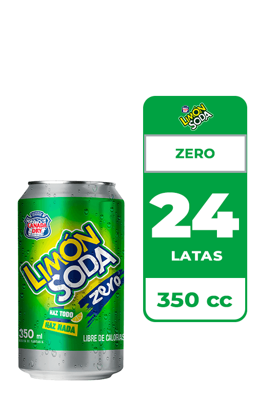 24x Bebida Limón Soda Zero Lata 350cc