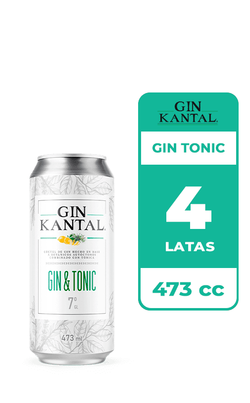 4x Cóctel Kantal Gin Tonic 7° Lata 473cc
