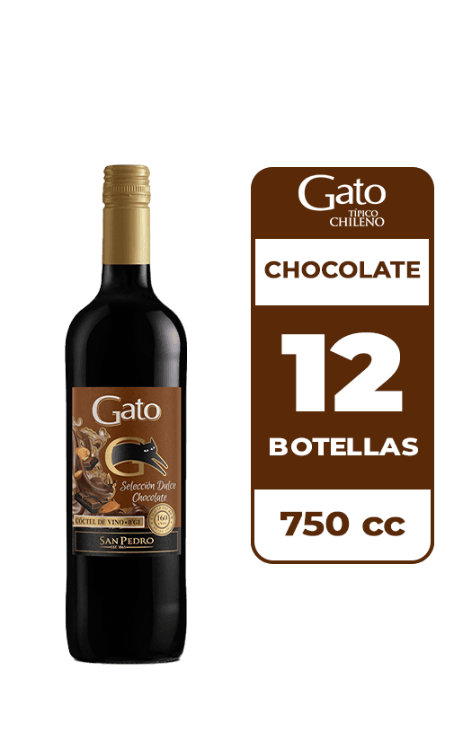 12x Cóctel de Vino Gato Selección Dulce Chocolate 750cc