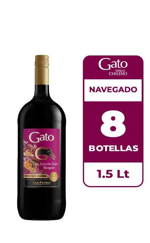 8x Cóctel de Vino Gato Selección Dulce Navegado 1.5L