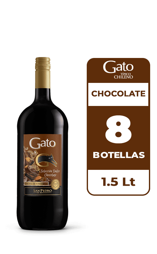 8x Cóctel de Vino Gato Selección Dulce Chocolate 1.5L