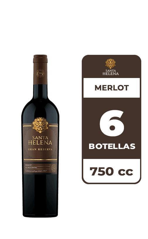 6x Vino Santa Helena Gran Reserva Merlot 750cc