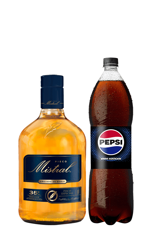 Promo Pisco Mistral 35° 1L + Pepsi Zero 1.5L