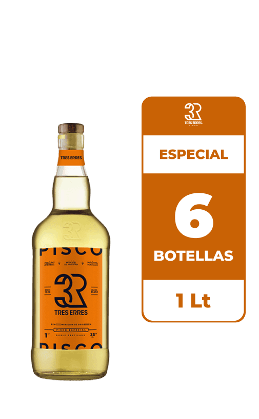 6x Pisco Tres Erres 35° 1L