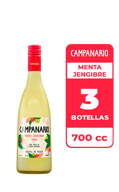 3x Cóctel Campanario Menta Jengibre 14° 700cc