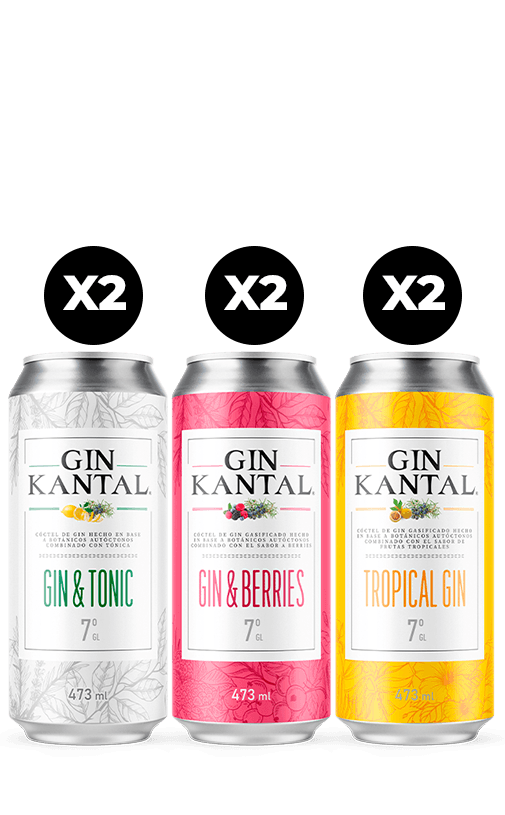 6x Cóctel Kantal Gin Variedades 7° Lata 473cc