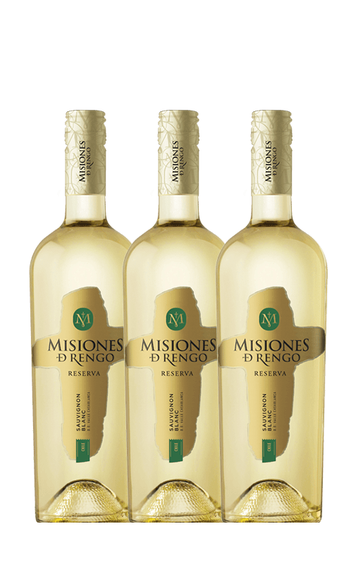 3x Vino Misiones De Rengo Reserva Sauvignon Blanc 750cc