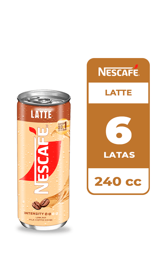 6x Café Frío Nescafé Latte Lata 240cc