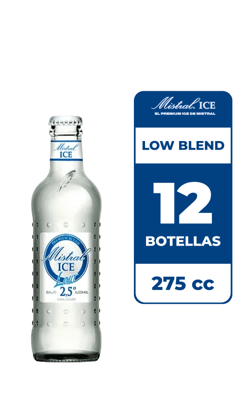 12x Cóctel Mistral Ice Low Blend 2.5° Botella 275cc
