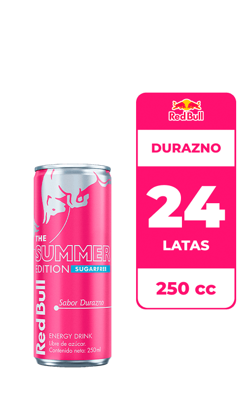 24x Bebida Energética Red Bull Durazno Summer Edition 250cc