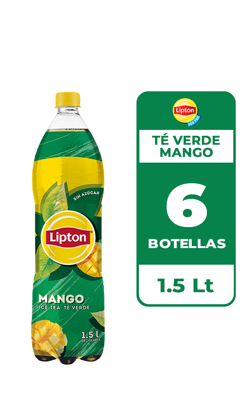 6x Ice Tea Lipton Té Verde Mango 1.5L
