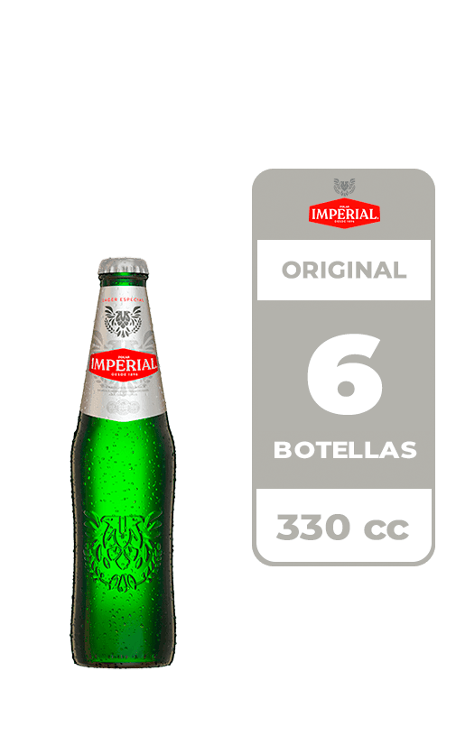 6x Cerveza Imperial Lager 4.6° Botella 330cc