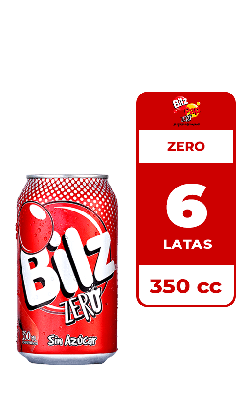 6x Bebida Bilz Zero Lata 350cc