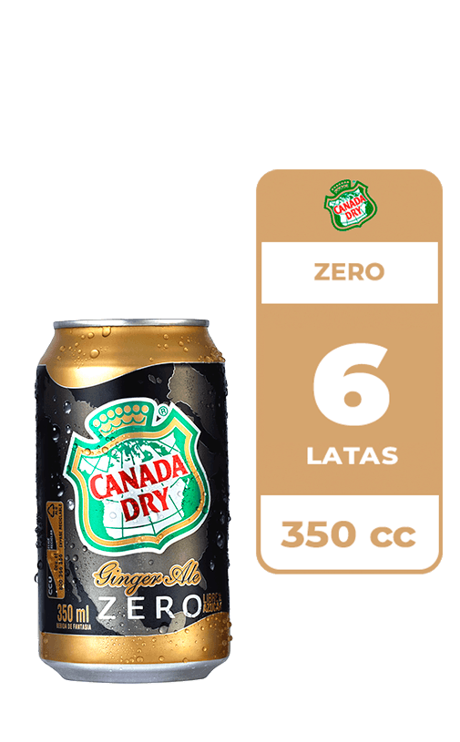 6x Bebida Canada Dry Ginger Ale Zero Lata 350cc
