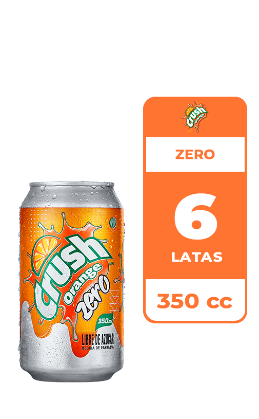6x Bebida Crush Zero Lata 350cc