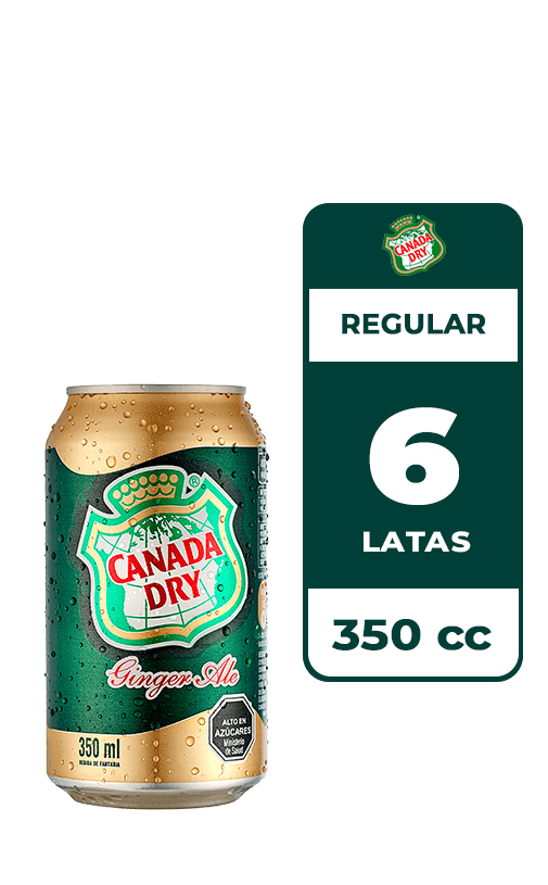 6x Bebida Canada Dry Ginger Ale Lata 350cc