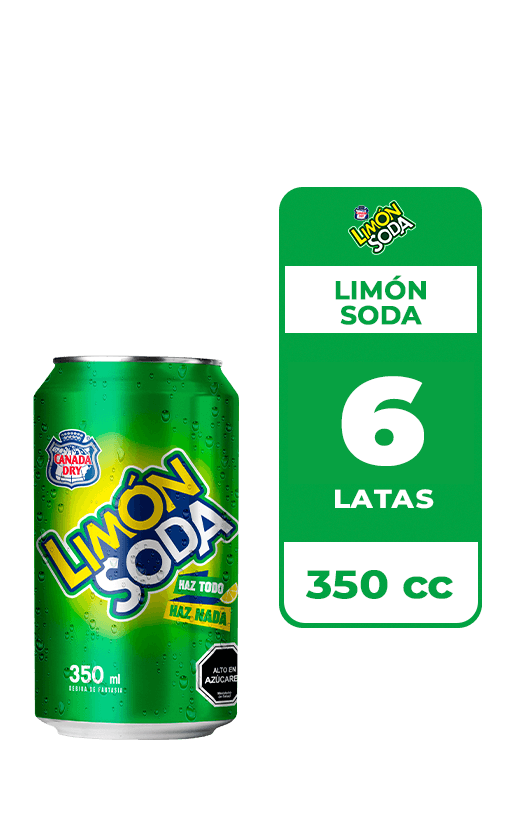6x Bebida Limón Soda Lata 350cc