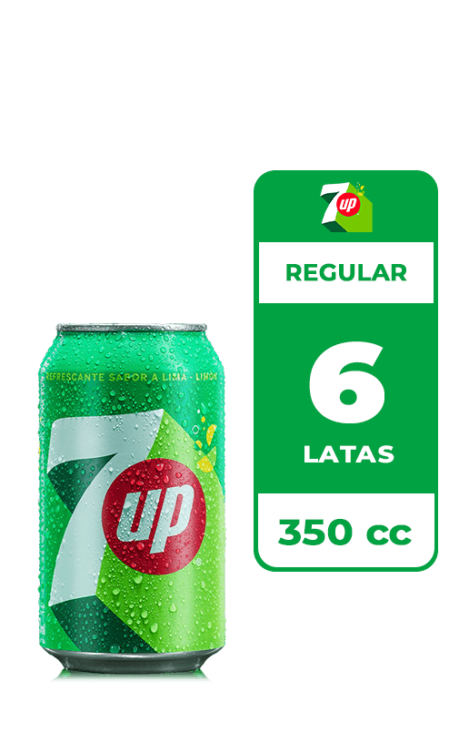 6x Bebida 7 Up Lata 350cc