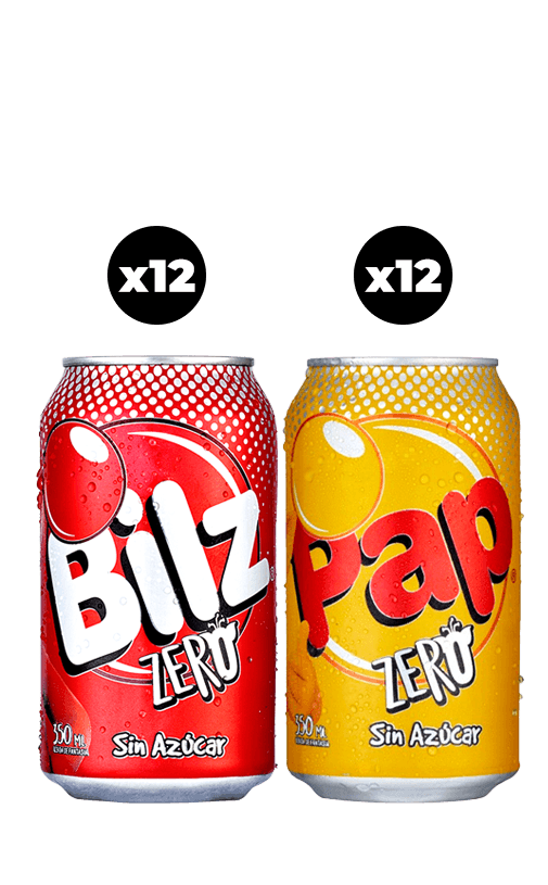 24x Bebida Bilz Zero + Pap Zero Lata 350cc