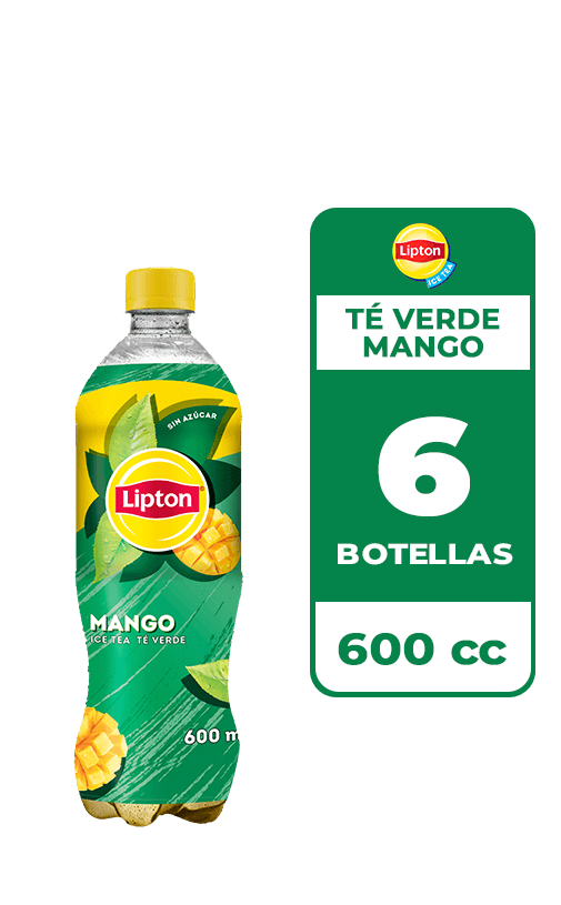 6x Ice Tea Lipton Té Verde Mango 600cc