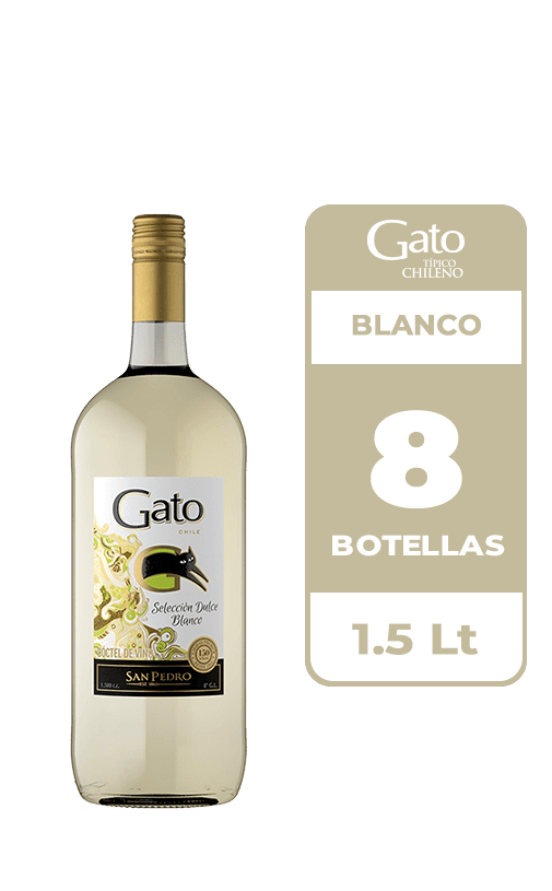 8x Cóctel de Vino Gato Selección Dulce Blanco 1.5L