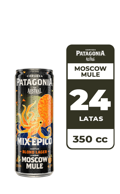 24x Cerveza Patagonia Blond Lager Moscow Mule 4.3° Lata 350cc