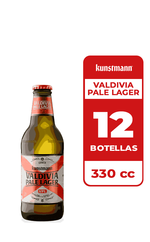 12x Cerveza Kunstmann Valdivia Pale Lager 5.2° Botella 330cc