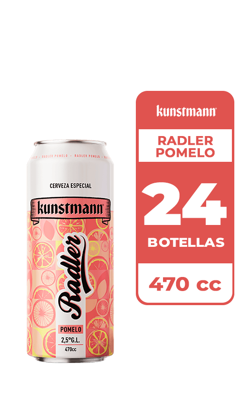 24x Cerveza Kunstmann Radler Pomelo 2.5° Lata 470cc
