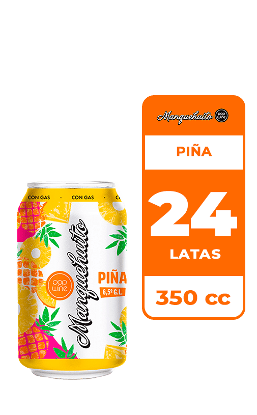 24x Cóctel de Vino Manquehuito Piña 350cc