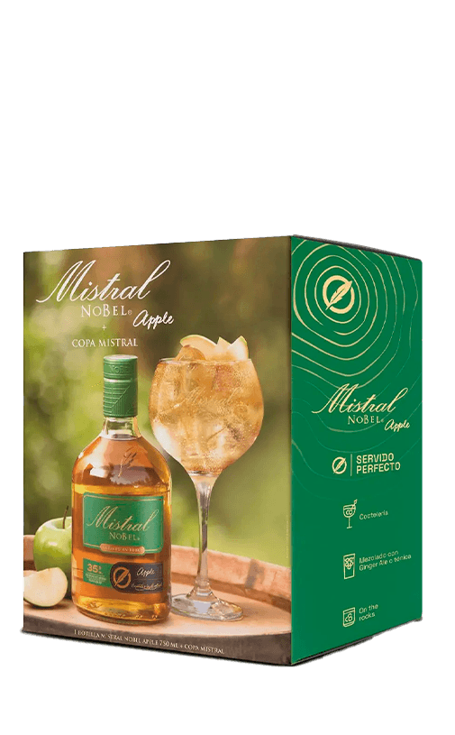 Pack Mistral Nobel Apple 35° 750cc + Copa