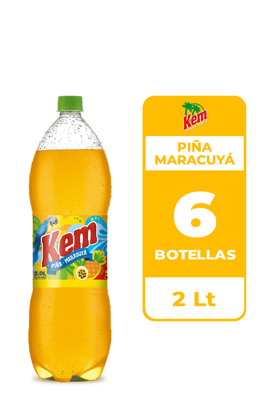 6x Bebida Kem Piña Maracuyá Botella 2L