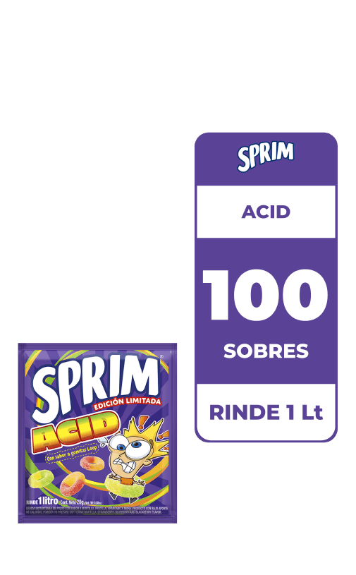 100x Jugo En Polvo Sprim Acid 20gr