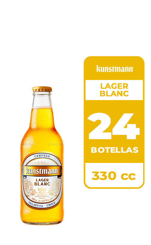 24x Cerveza Kunstmann Lager Blanc 4.5° Botella 330cc