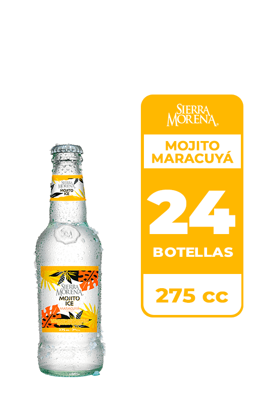 24x Cóctel Sierra Morena Mojito Ice Maracuya 7° Botella 275cc