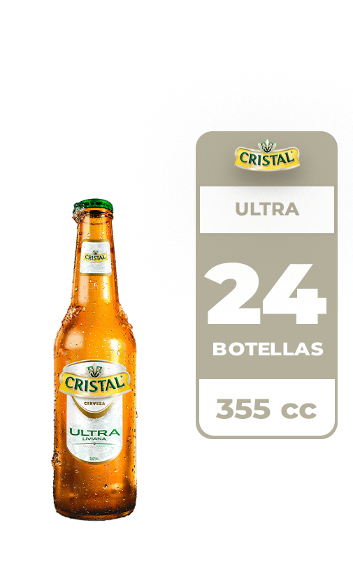 24x Cerveza Cristal Ultra 3.5° Botella 355cc