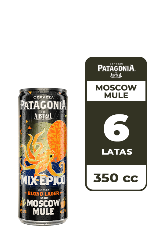 6x Cerveza Patagonia Blond Lager Moscow Mule 4.3° Lata 350cc