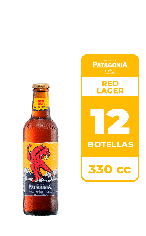 12x Cerveza Patagonia Red Lager 5.0° Botella 330cc