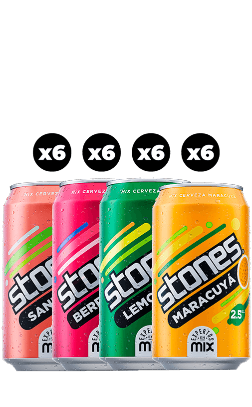 24x Cerveza Sabores Stones 2.5° Lata 350cc