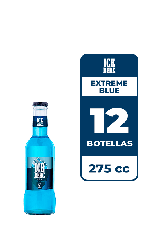 12x Cóctel Iceberg Extreme Blue 5° Botella 275cc