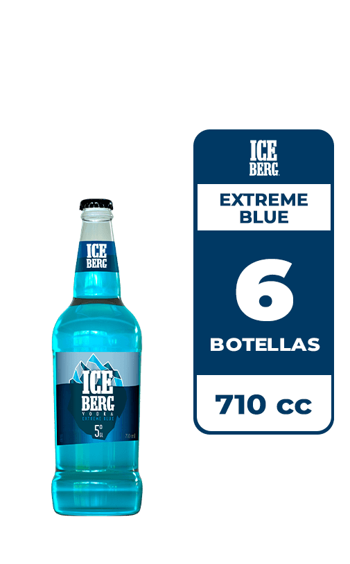 6x Cóctel Iceberg Extreme Blue 5° Botella 710cc