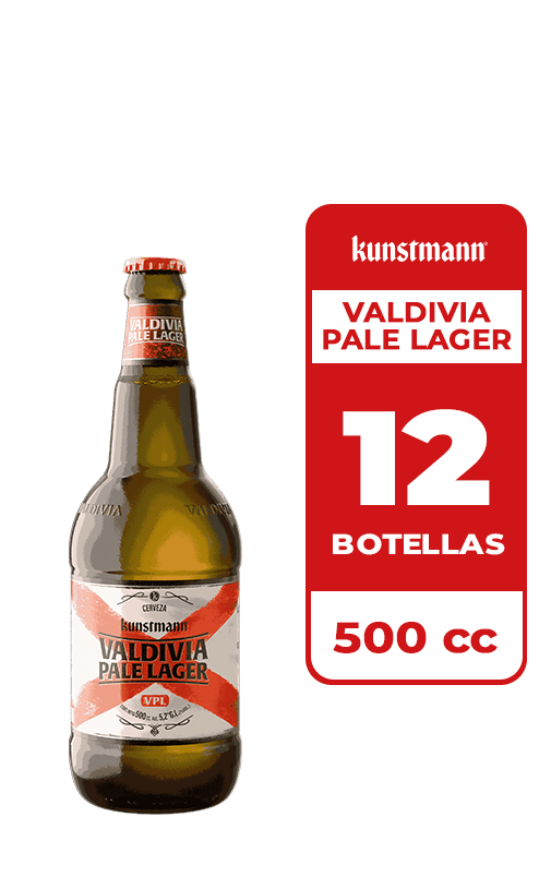 12x Cerveza Kunstmann Valdivia Pale Lager 5.2° Botella 500cc