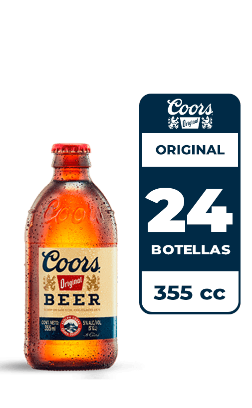 24x Cerveza Coors Original 5.0° Botella 355cc