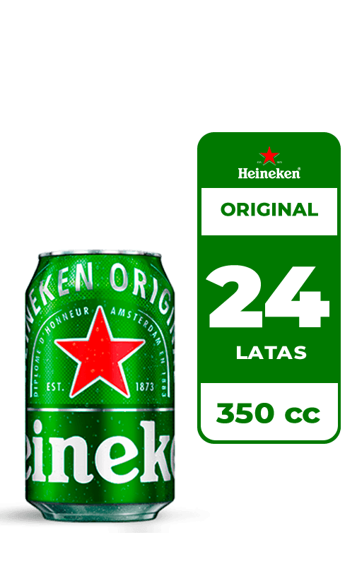 24x Cerveza Heineken 5.0° Lata 350cc