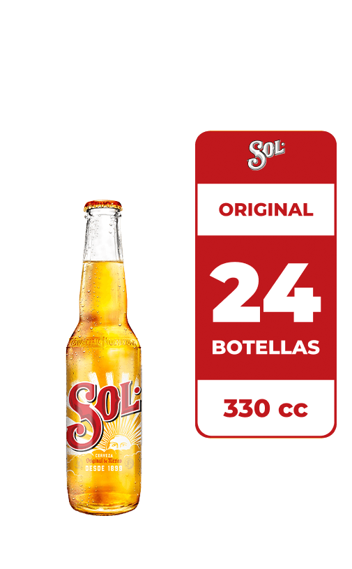 24x Cerveza Sol 4.5° Botella 330cc